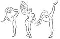 Girl dancing drawing actors poses