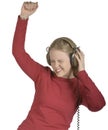 Girl Dancing To Muic Royalty Free Stock Photo