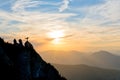 Girl dancing on top of the mountain Royalty Free Stock Photo