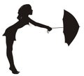 Girl dancing with umbrella