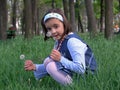 Girl with Dandelion Royalty Free Stock Photo