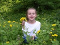 Girl with a dandelion Royalty Free Stock Photo