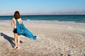 Girl at dead sea beach