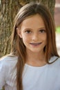 Girl with dental braces Royalty Free Stock Photo