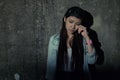 Girl in depression , grief , despair, discouragement , despair Royalty Free Stock Photo