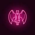 girl devil neon icon. Elements of Angel and demon set. Simple icon for websites, web design, mobile app, info graphics