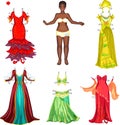 Girl with different dresses Royalty Free Stock Photo