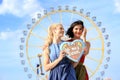 Girl with dirndl does oktoberfest wiesn in munic Royalty Free Stock Photo