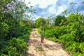 Girl on dirt road