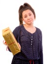 Girl disappointed over gift Royalty Free Stock Photo