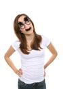 Girl with Disguise Royalty Free Stock Photo