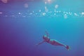 Girl dive underwater Royalty Free Stock Photo