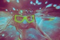 Girl dive underwater Royalty Free Stock Photo