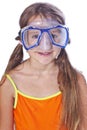 Girl with diving equipment