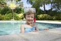 Girl With Diving Mask And Snorkel In Swimming Pool Royalty Free Stock Photo