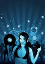 Girl DJ Wallpaper Royalty Free Stock Photo