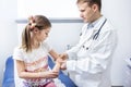 Girl at a doctors office getting an examination Royalty Free Stock Photo
