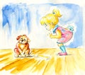 Girl and dog