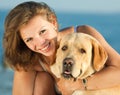 Girl with dog Royalty Free Stock Photo