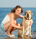 Girl with dog Royalty Free Stock Photo