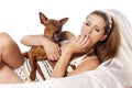 Girl and a dog Royalty Free Stock Photo