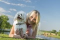 Girl and dog Royalty Free Stock Photo