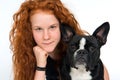 Girl with dog Royalty Free Stock Photo