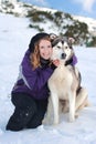 Happy girl with dog Royalty Free Stock Photo