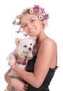 The girl with the doggie Royalty Free Stock Photo