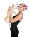The girl with the doggie Royalty Free Stock Photo