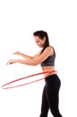 Girl doing hula hoop Royalty Free Stock Photo