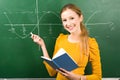 Girl Doing Math on Chalkboard