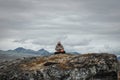 Girl doing yoga in the mountains