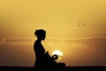 Girl doing yoga outdoor