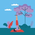 yoga outdoor flat design image