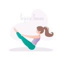 Girl doing yoga pose,Boat Pose or Paripurna Navasana asana in hatha yoga