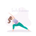 Girl doing yoga pose,Revolved Side Angle Pose Parivrtta Parsvakonasana asana in hatha yoga