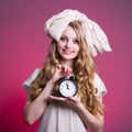 Girl doll with alarm clock