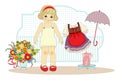 Girl doll with clothes Royalty Free Stock Photo