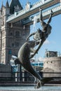 Girl, Dolphin and Tower Bridge