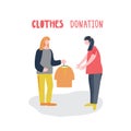 Girl donates clothes to another girl