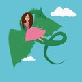 Girl and the Dragon Royalty Free Stock Photo