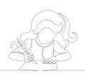 Girl, drawing, child, little, kid, art, pencil, brush