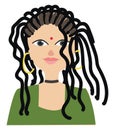 Girl with dreads vector illustration