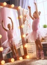 Girl dreams of becoming a ballerina Royalty Free Stock Photo