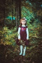 Girl in a dress at autumn Royalty Free Stock Photo