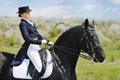 Girl and dressage horse Royalty Free Stock Photo