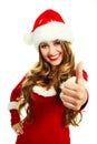 Girl dressed as Santa Royalty Free Stock Photo