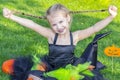 Girl in a witch costume for the Halloween holiday. Royalty Free Stock Photo