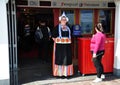 A girl dressed up in Dutch traditional costume, Volendam, Netherlands Royalty Free Stock Photo